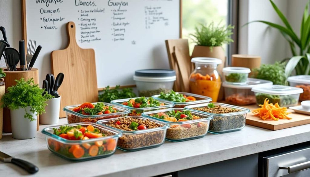 découvrez nos menus de batch cooking, astuces d'organisation efficaces et conseils anti-gaspillage pour cuisiner malin et gagner du temps en semaine.