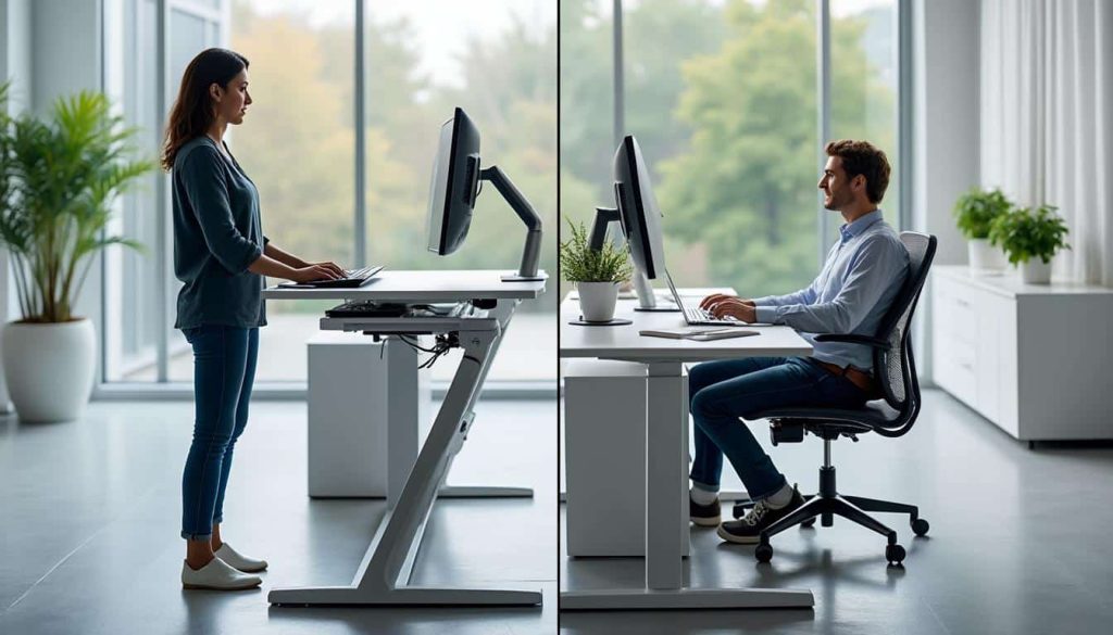 découvrez les avantages et inconvénients de travailler debout ou assis pour optimiser votre ergonomie au bureau et améliorer votre bien-être au travail.