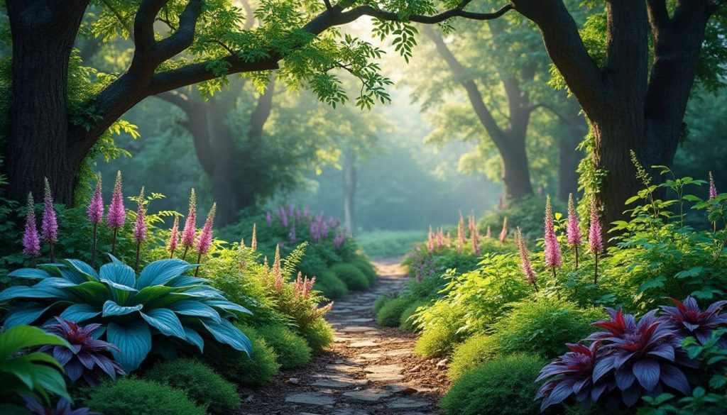 découvrez les espèces de plantes qui s'épanouissent dans un jardin d’ombre, pour un espace verdoyant et harmonieux même sans soleil direct.