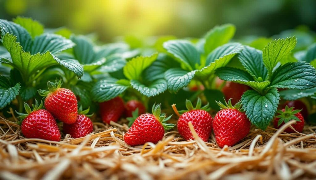 découvrez comment le paillage de lin protège efficacement les fraisiers contre les maladies cryptogamiques, assurant une meilleure santé et une récolte abondante.