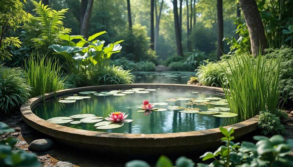 découvrez comment un bassin aquatique peut équilibrer l'hygrométrie de votre jardin, favorisant un environnement sain et harmonieux pour vos plantes.