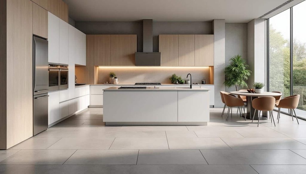 découvrez comment le carrelage grand format transforme et modernise l'aspect visuel de votre cuisine pour un espace élégant et contemporain.