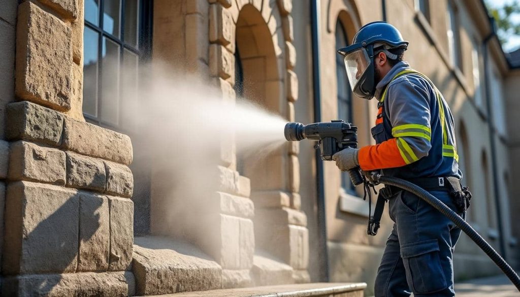 découvrez comment le sablage de façade nettoie efficacement les pierres tout en préservant leur intégrité, offrant un nettoyage en profondeur sans les abîmer.