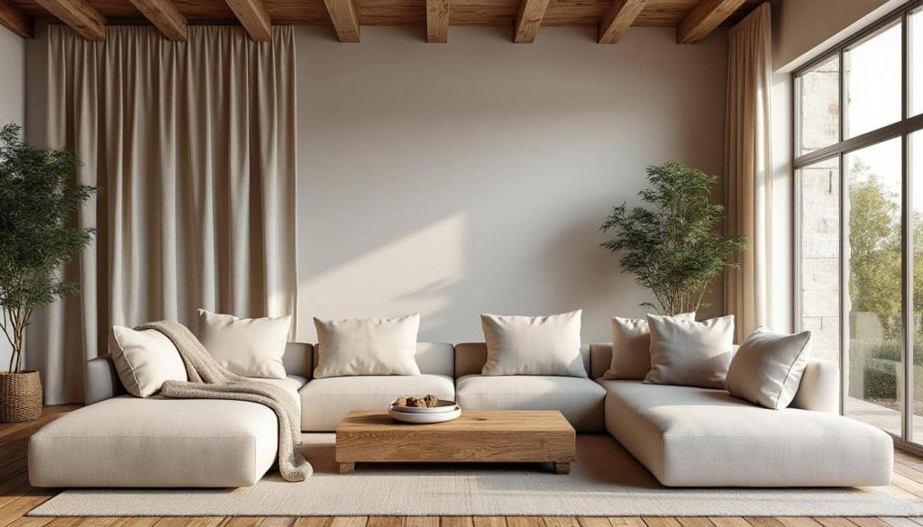 découvrez le style campagne moderne, une harmonie parfaite entre la douceur du lin et l'authenticité du bois brut pour une décoration intérieure chaleureuse et naturelle.