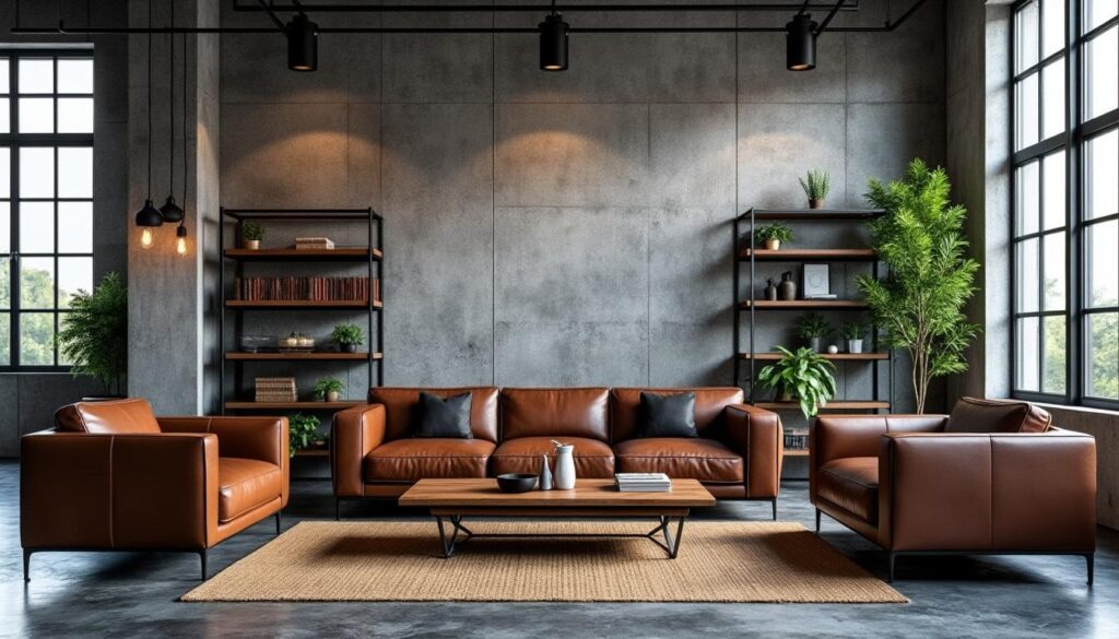 découvrez comment le style industriel chic associe l'élégance brute du béton à la chaleur du cuir pour créer des espaces modernes et authentiques.