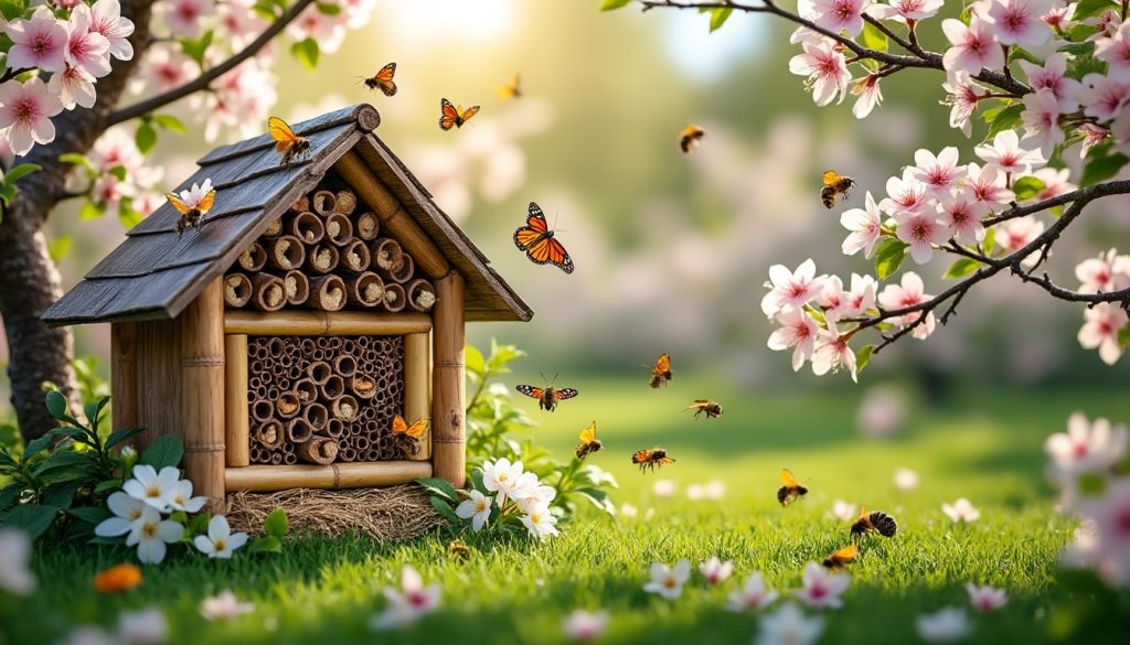 découvrez comment un hôtel à insectes contribue à la pollinisation naturelle de votre verger en favorisant la biodiversité et en attirant les pollinisateurs essentiels.