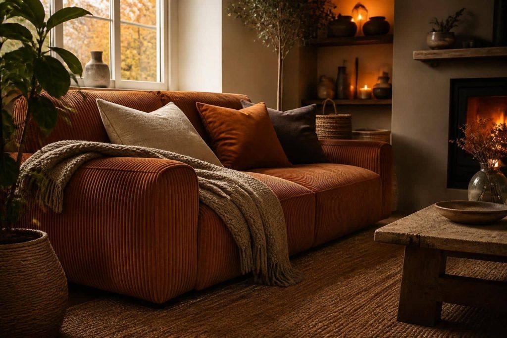 découvrez comment l'association du velours côtelé contribue à créer une ambiance chaleureuse et conviviale, alliant élégance et confort intime dans votre intérieur.
