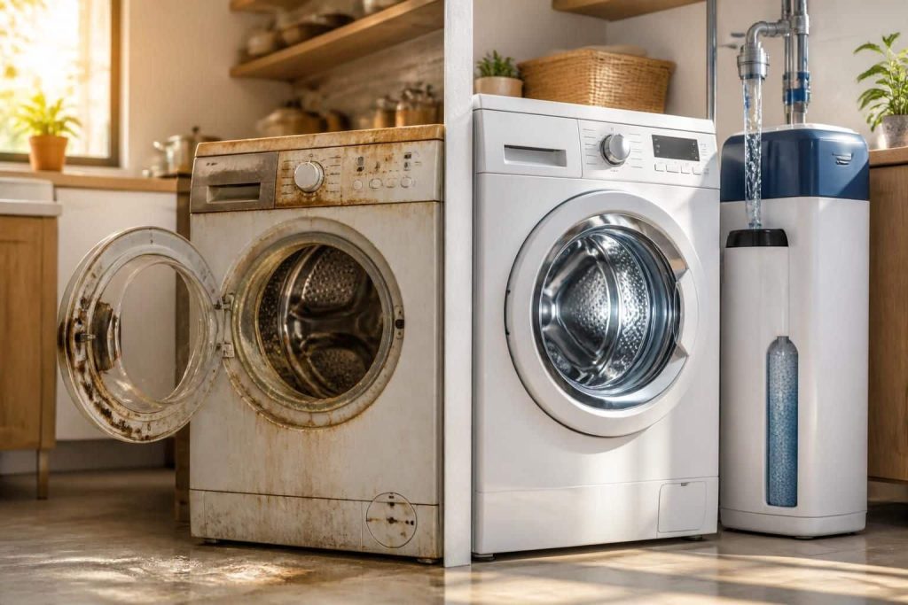 découvrez comment l'utilisation d'un adoucisseur d'eau peut prolonger la durée de vie de vos appareils électroménagers en réduisant les dépôts de calcaire et en améliorant leur performance.