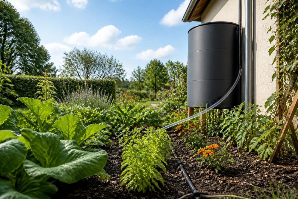 découvrez comment l'utilisation d'un récupérateur d'eau de pluie favorise un arrosage écologique et durable de votre jardin, tout en réduisant votre consommation d'eau.