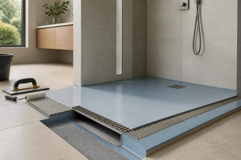 découvrez les avantages de l'association entre la résine d'étanchéité et l'imperméabilisation pour garantir une douche à l'italienne durable, étanche et esthétique.