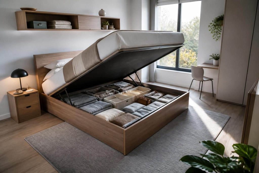 découvrez comment l'optimisation du rangement dans la chambre dépend de l'utilisation d'un lit coffre, une solution pratique pour maximiser l'espace et organiser efficacement votre intérieur.