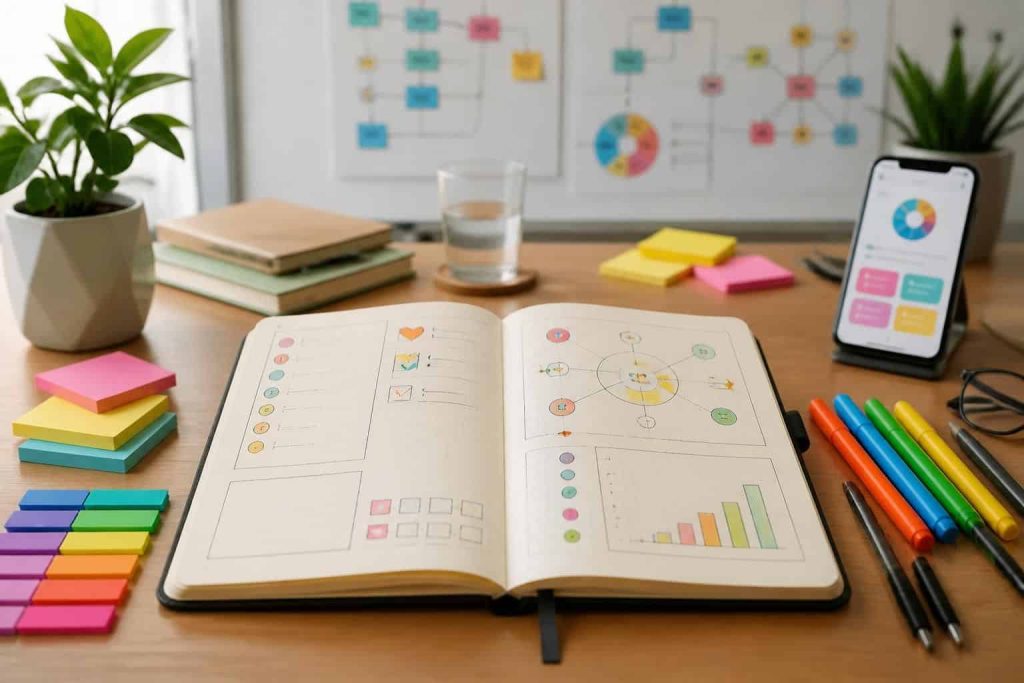 découvrez comment le bullet journal améliore l'organisation visuelle des tâches en combinant créativité et efficacité pour mieux gérer votre quotidien.