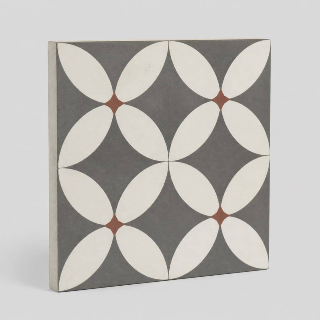 Carreaux de ciment vinyle, vue de face