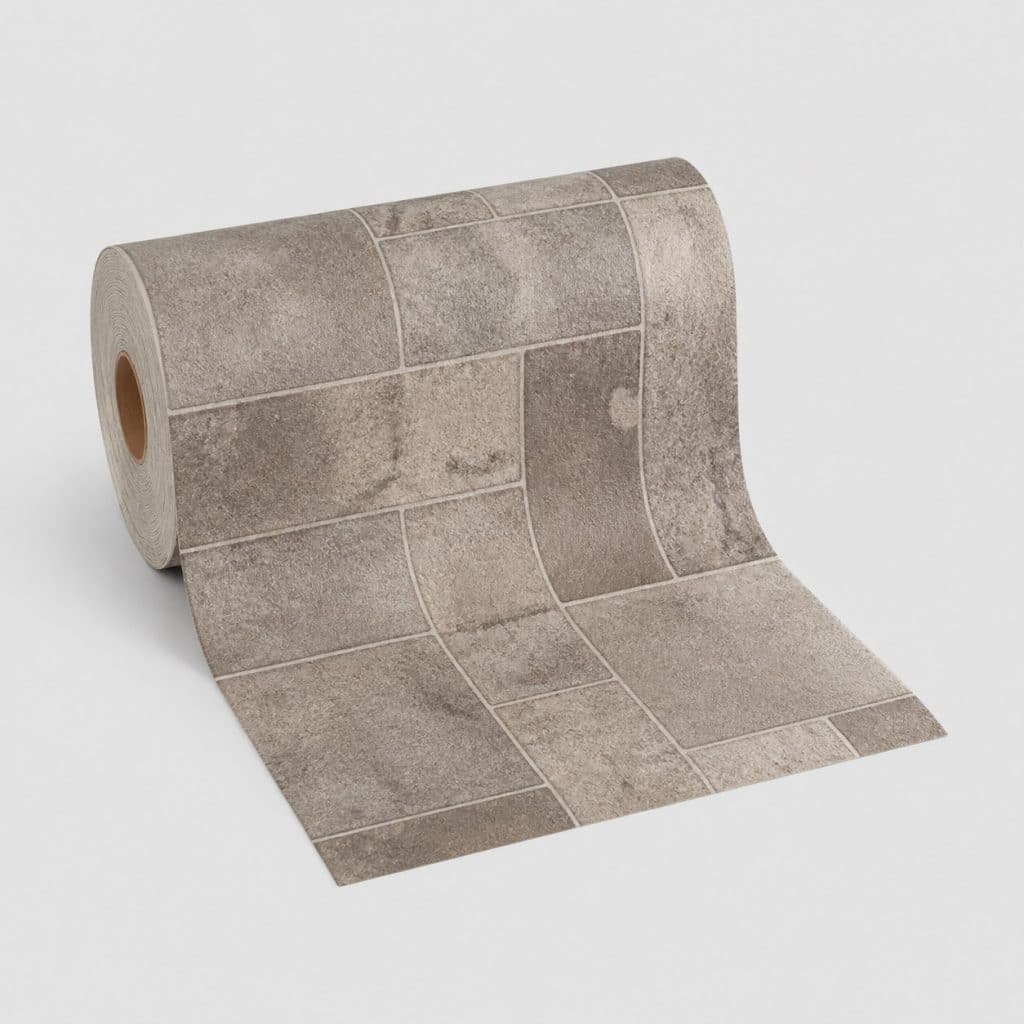 Lino imitation carreaux de ciment, vue de face