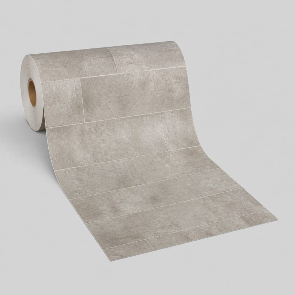 Lino imitation carrelage, vue de face