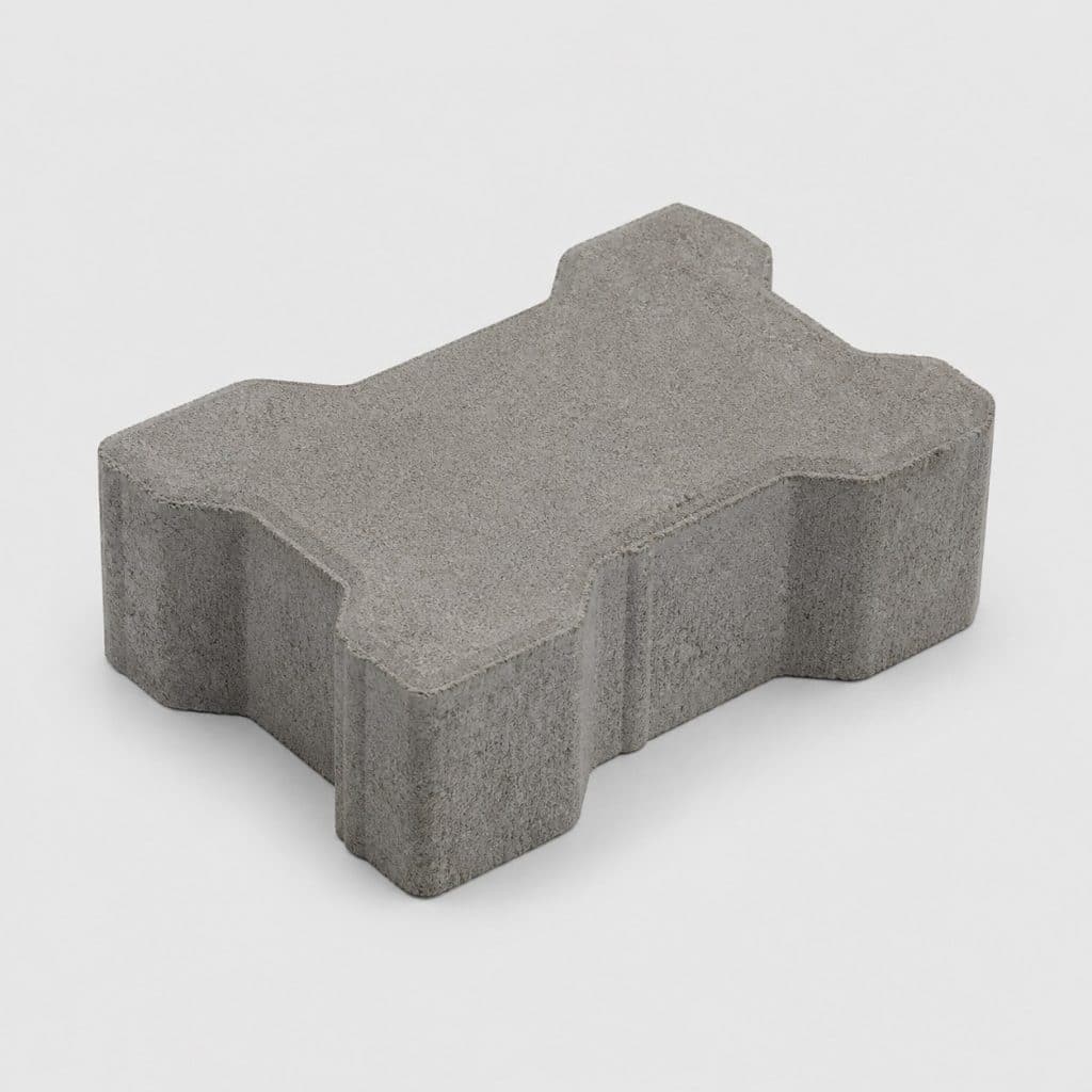 Pavé béton gris, vue de face