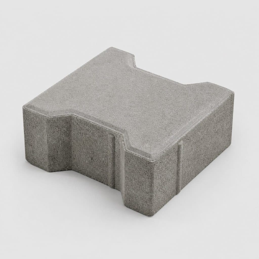 Pavé en béton, vue de face